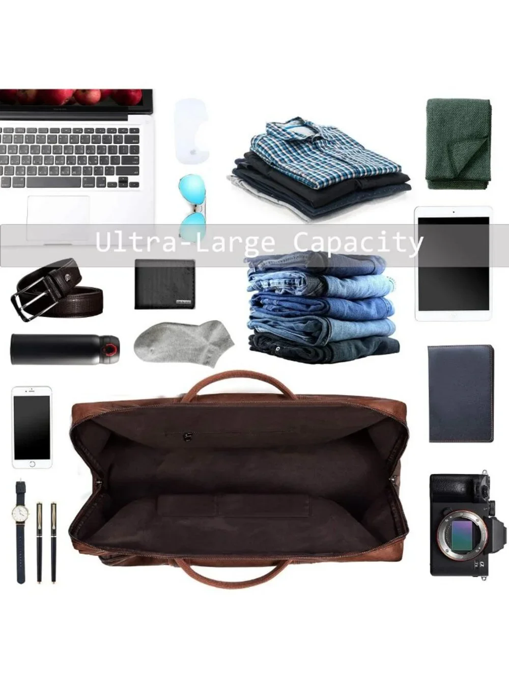Oversized Waterproof Duffle Bag for Travel, Gym, Weekend Getaways, Large